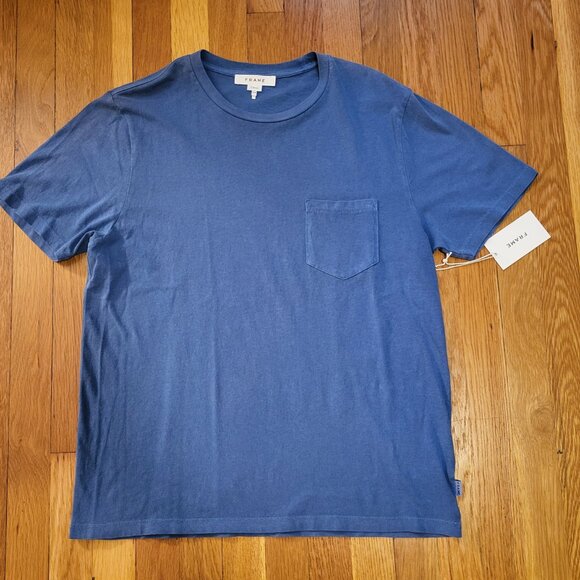 NWT Men's FRAME Pocket Tee, "Classic," Pool Blue, Medium Blue, Sz M - Picture 2 of 12